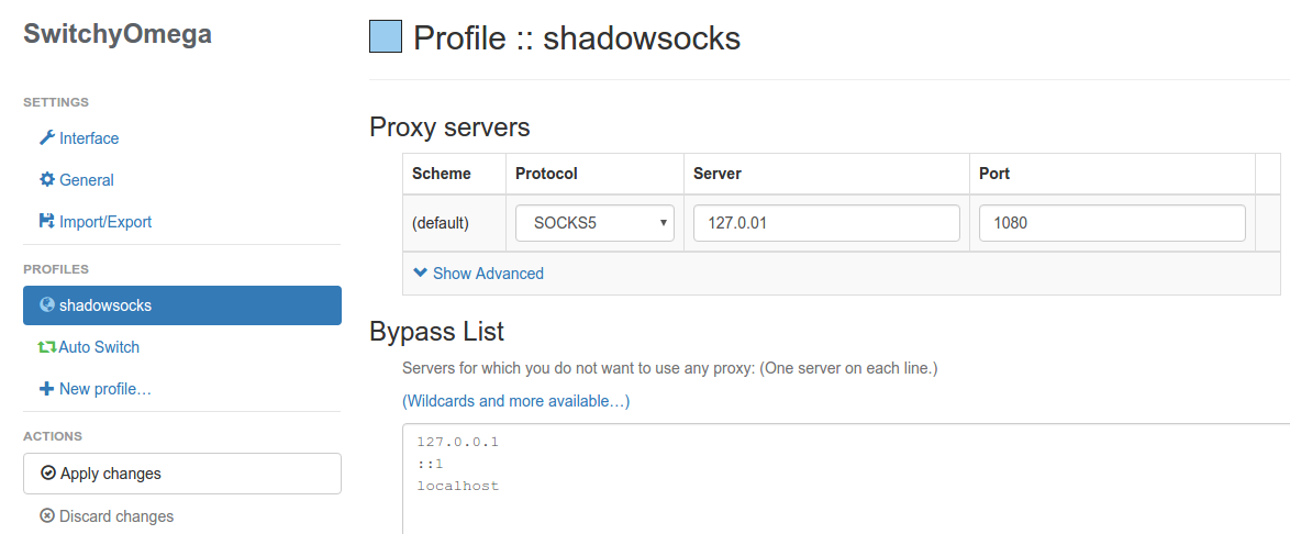 SwitchyOmega Configuration